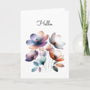 Einfache Blume Aquarellbilder Gruß Karte
