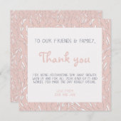 Einfache Blume Babydusche Rosa Dankeschön Karte (Vorne/Hinten)