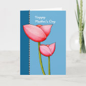 Einfache Blume Blue Day Card Karte (Vorderseite)