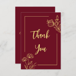 Einfache Blume Bordeaux Dankeskarte