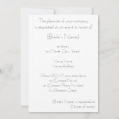 Einfache Blume Bridal Dusche Einladung (Rückseite)