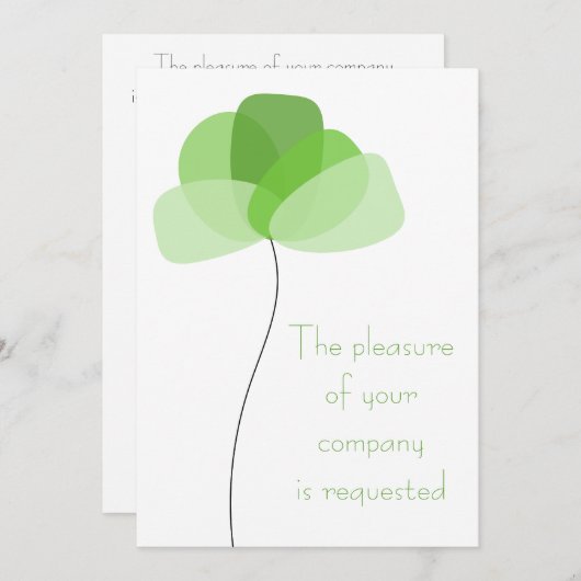 Einfache Blume Bridal Dusche Einladung (Vorne/Hinten)