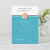 Einfache Blume Bridal Dusche Einladung (Aqua) (Stehend Vorderseite)
