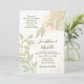 Einfache Blume Christliche Hochzeit aus rustikalem Einladung (Stehend Vorderseite)