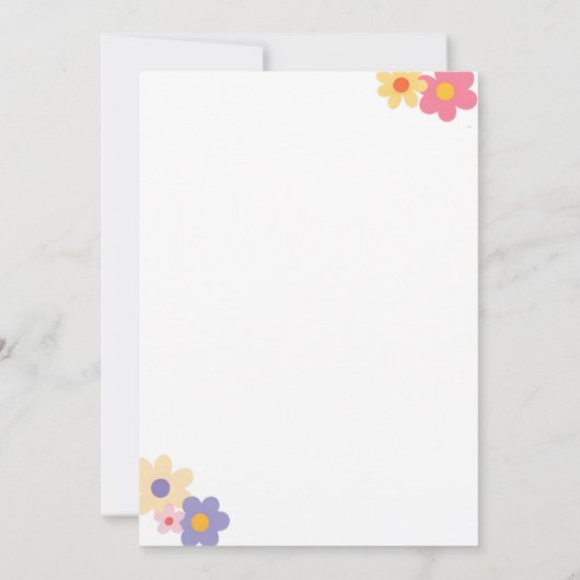 Einfache Blume Dankeskarte (Rückseite)