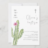 Einfache Blume des Aquarellktus Einladung (Vorderseite)