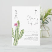 Einfache Blume des Aquarellktus Einladung (Stehend Vorderseite)