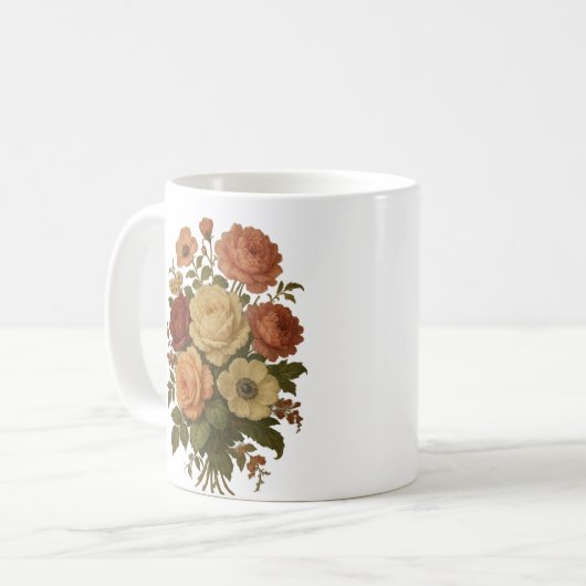 Einfache Blume Design Kaffeemaschine Tasse (Vorderseite Links)