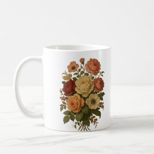 Einfache Blume Design Kaffeemaschine Tasse (Links)