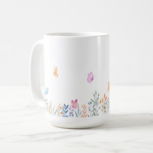 Einfache Blume Design Tasse (Vorderseite Links)