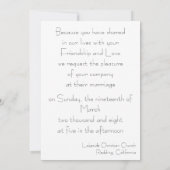 Einfache Blume Einladung (Rückseite)