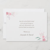 Einfache Blume Elegant Dankeskarte (Rückseite)