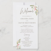 Einfache Blume Elegante Hochzeitsprogramme (Vorderseite)