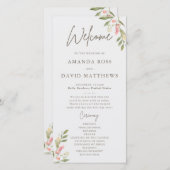 Einfache Blume Elegante Hochzeitsprogramme (Vorne/Hinten)