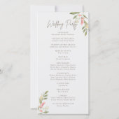 Einfache Blume Elegante Hochzeitsprogramme (Rückseite)