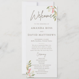 Einfache Blume Elegante Hochzeitsprogramme