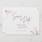 Einfache Blume Elegante Wedding Save the Date Card Einladung (Vorderseite)