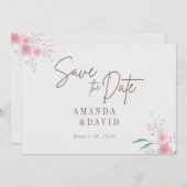 Einfache Blume Elegante Wedding Save the Date Card Einladung (Vorne/Hinten)