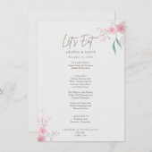 Einfache Blume Elegantes Hochzeitmenü Menükarte (Vorne/Hinten)