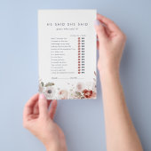 Einfache Blume Er sagte, sie sagte Spiel Flyer (Handgriff)