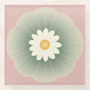 Einfache Blume Glasuntersetzer
