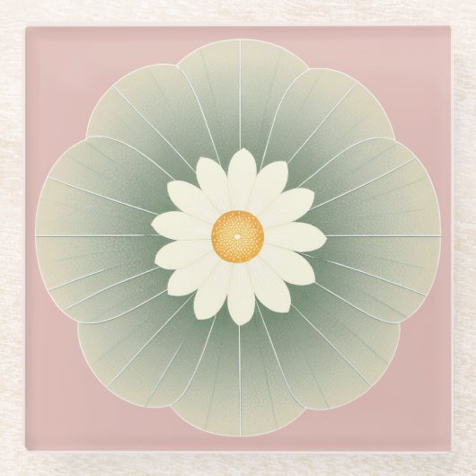 Einfache Blume Glasuntersetzer (Vorderseite)