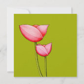 Einfache Blume Grün 2 Brautdusche Einladung (Rückseite)