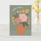 Einfache Blume in Vase Vielen Dank Grußkarte Karte (Gelbe Blume)