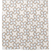 Einfache Blume in Weiß und Orange Duschvorhang (Vorderseite)