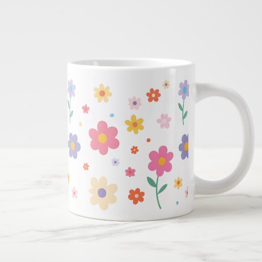 Einfache Blume Jumbo-Tasse (Rechts)