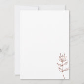 Einfache Blume Leaf handgezeichnete Illustration e Einladung (Rückseite)