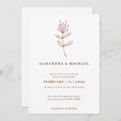 Einfache Blume Leaf handgezeichnete Illustration e Einladung (Vorne/Hinten)