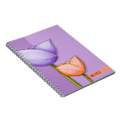 Einfache Blume lila orangefarbenes Notebook Notizblock (Rechte Seite)
