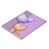 Einfache Blume lila orangefarbenes Notebook Notizblock (Linke Seite)