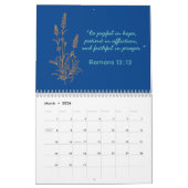 EINFACHE BLUME LINIE ART DESIGN | RETRO BIBLE VERS KALENDER (Mär 2026)