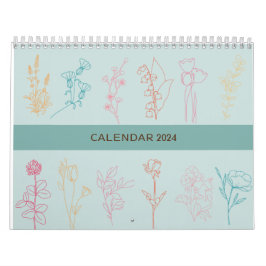 EINFACHE BLUME LINIE ART DESIGN | RETRO BIBLE VERS KALENDER