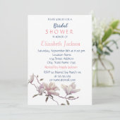 Einfache Blume, Magnolia-Brautparty Einladung (Stehend Vorderseite)