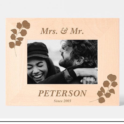 Einfache Blume mit individuellen Holzbilderrahmen Geätzte Rahmen