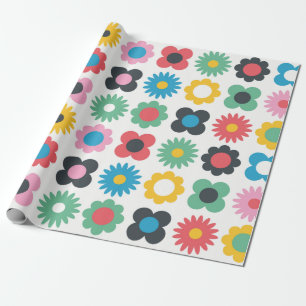 Einfache Blume nahtloses Musterdesign. Skandinavie Geschenkpapier