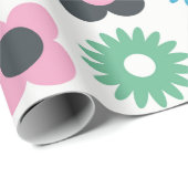 Einfache Blume nahtloses Musterdesign. Skandinavie Geschenkpapier (Rolleneckpunkt)