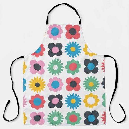 Einfache Blume nahtloses Musterdesign. Skandinavie Schürze (Vorderseite)