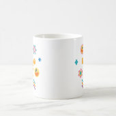 Einfache Blume Retro Smiley Rainbow Fun Kaffeetasse (Mittel)