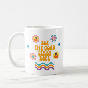 Einfache Blume Retro Smiley Rainbow Fun Kaffeetasse