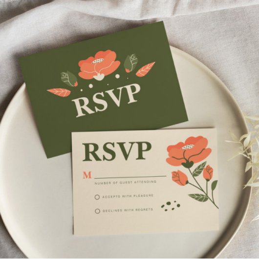 Einfache Blume RSVP Karte