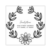 Einfache Blume Rücksendeadresse Gummi Briefmarke Gummistempel (Prägung)