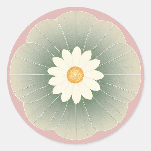 Einfache Blume Runder Aufkleber (Vorderseite)