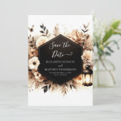 Einfache Blume Rustikale Hochzeit Save The Date (Stehend Vorderseite)
