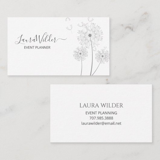 Einfache Blume-Scatering in Wind Event Plane Visitenkarte (Vorne/Hinten)