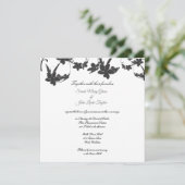 Einfache Blume Silhouette Hochzeitsfeier|Platz Einladung (Stehend Vorderseite)