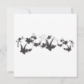 Einfache Blume Silhouette Hochzeitsfeier|Platz Einladung (Rückseite)